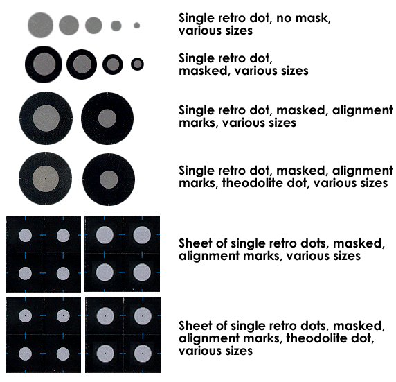 Individual stick on targets