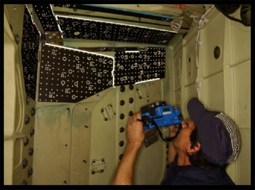 Mesure des coins de malle Airbus par l'INCA3